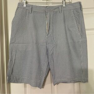 J. Crew Blue and White Flat Front Rivington 11” Shorts 33W‎